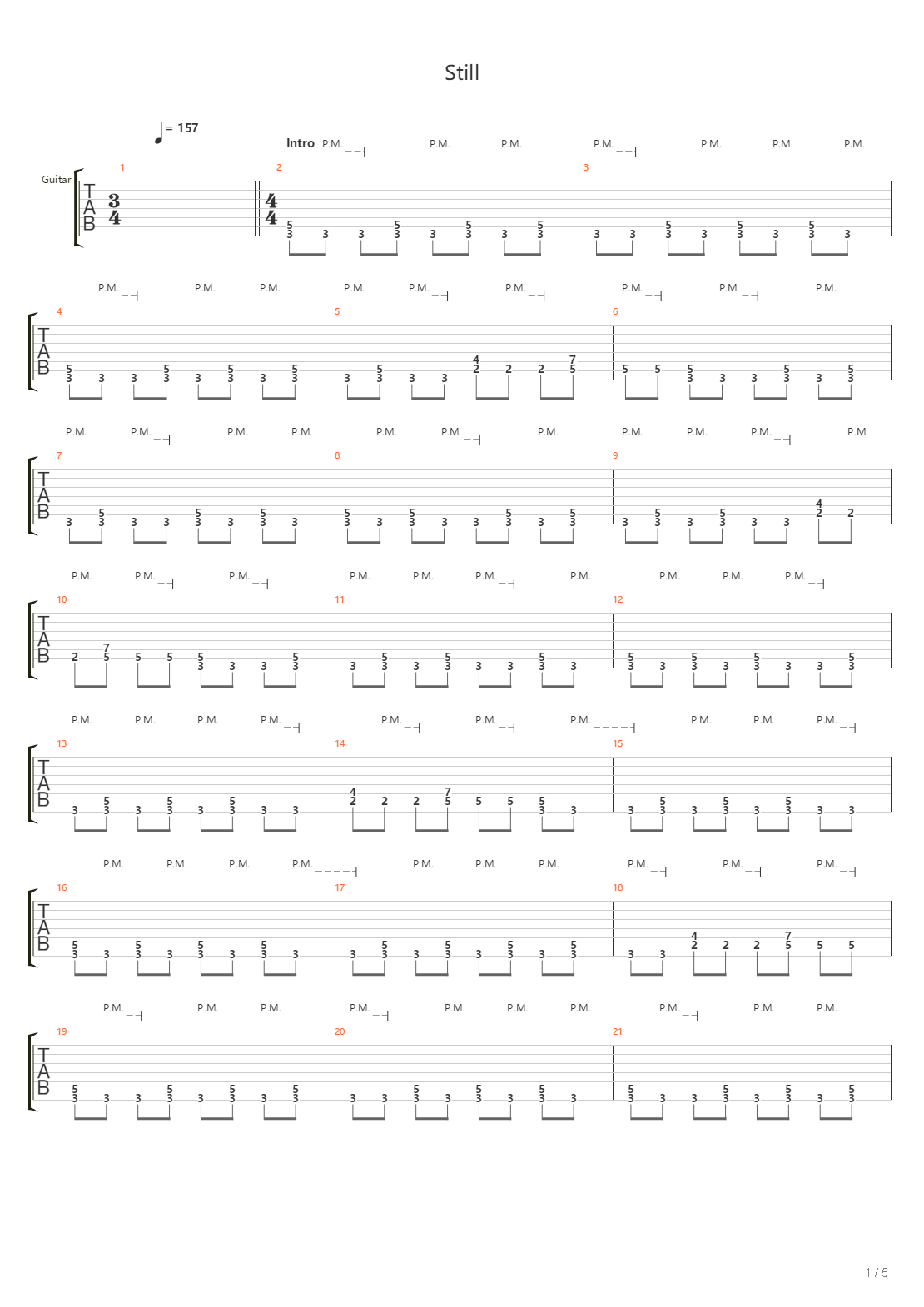 Still吉他谱