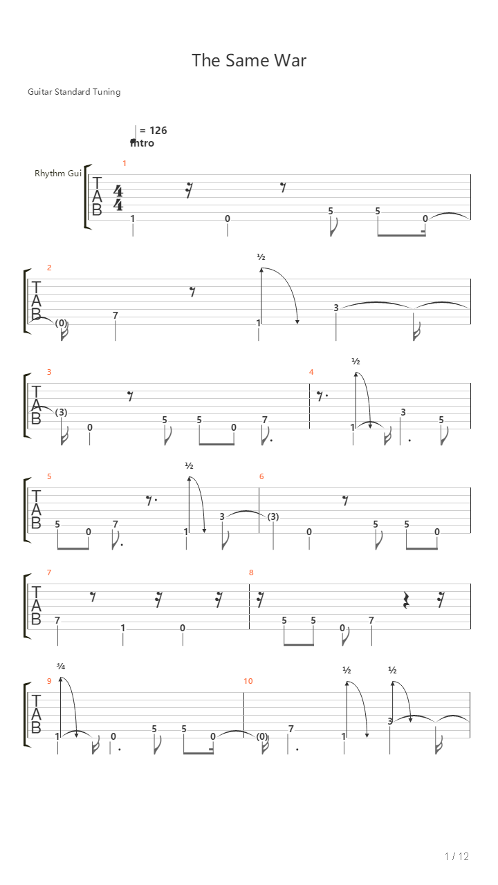 The Same War吉他谱