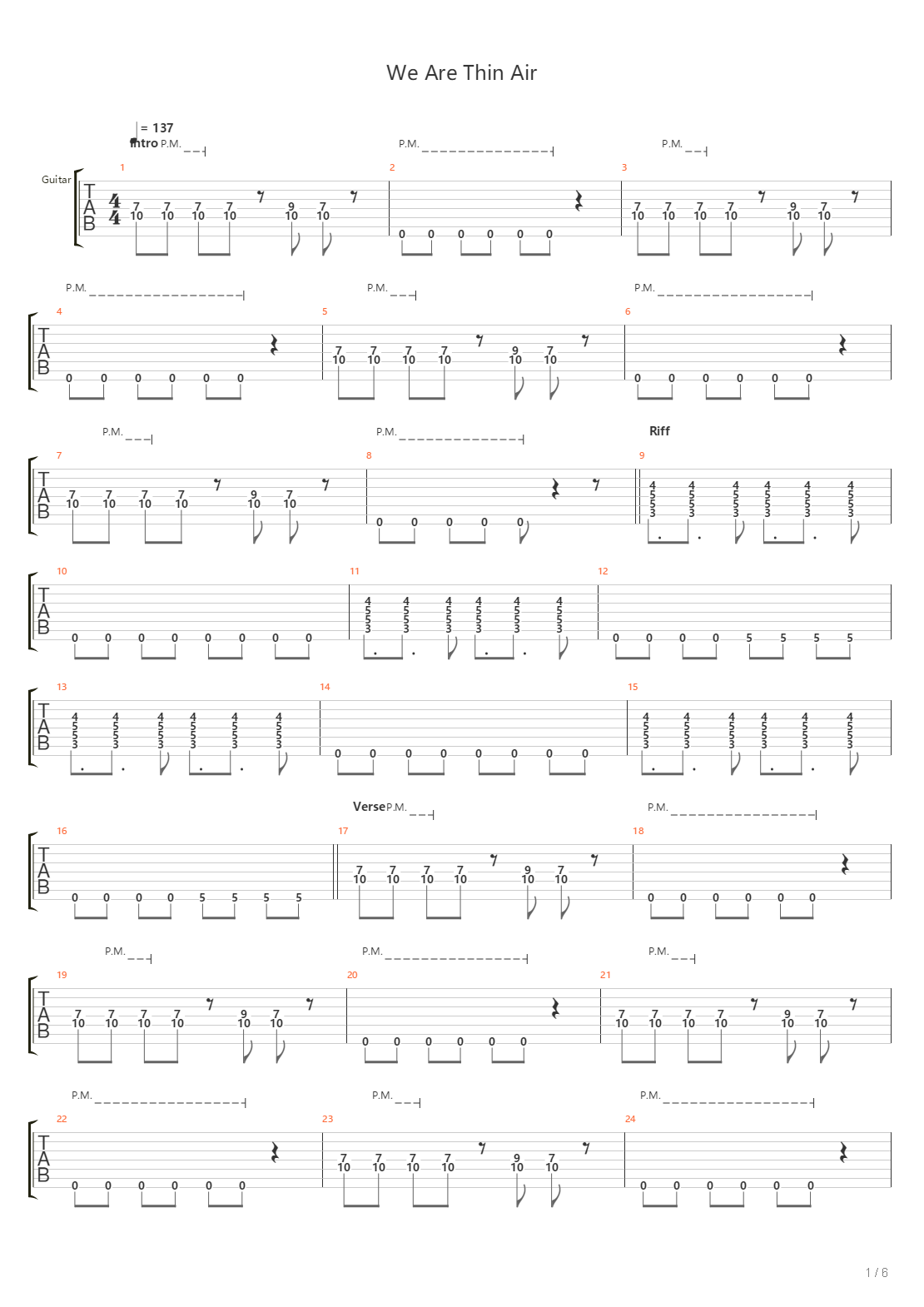 We Are Thin Air吉他谱