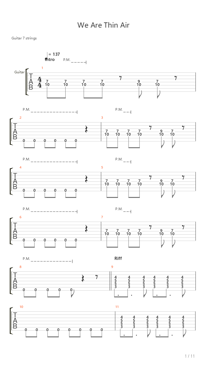 We Are Thin Air吉他谱