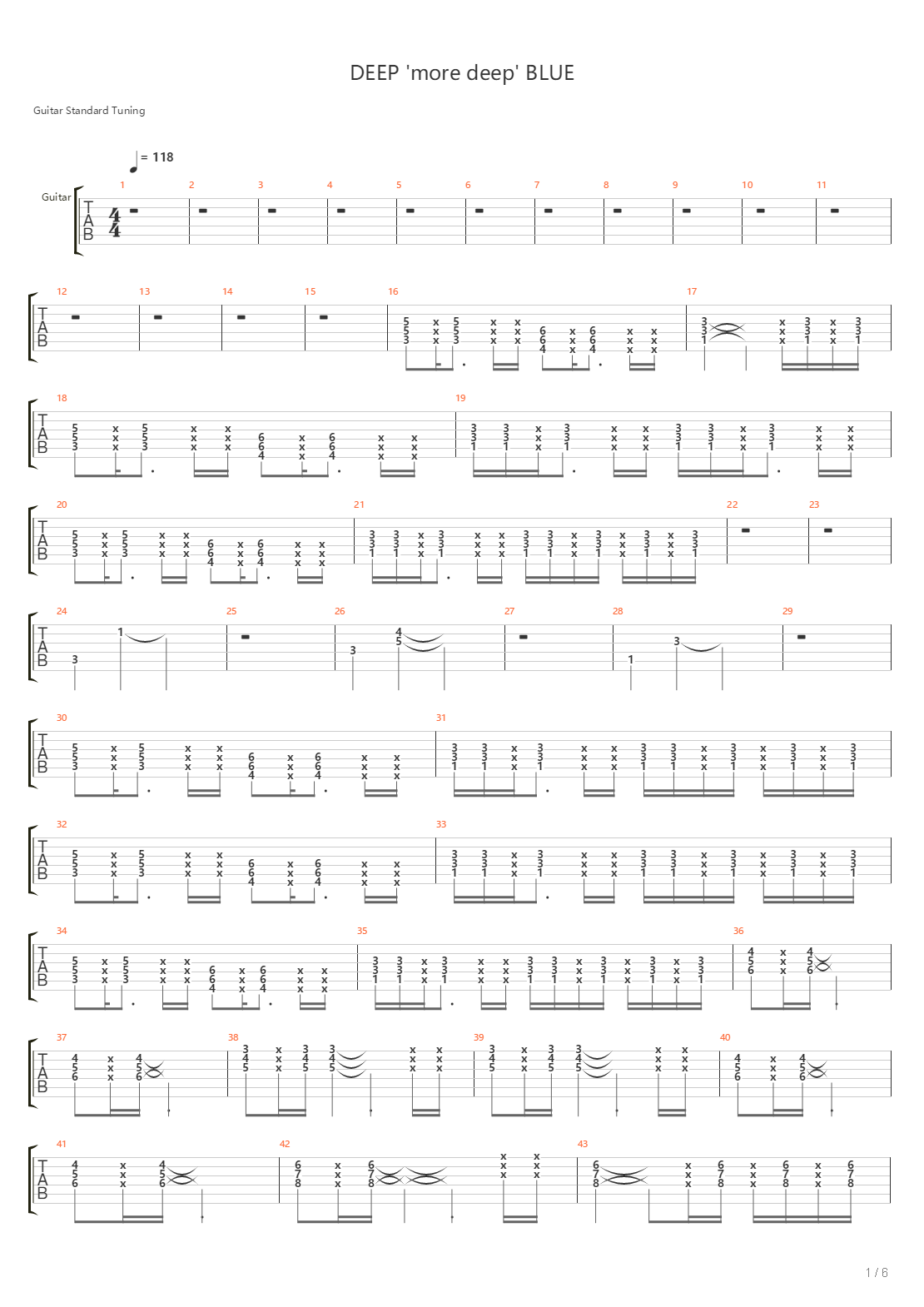 Deep More Deep Blue吉他谱