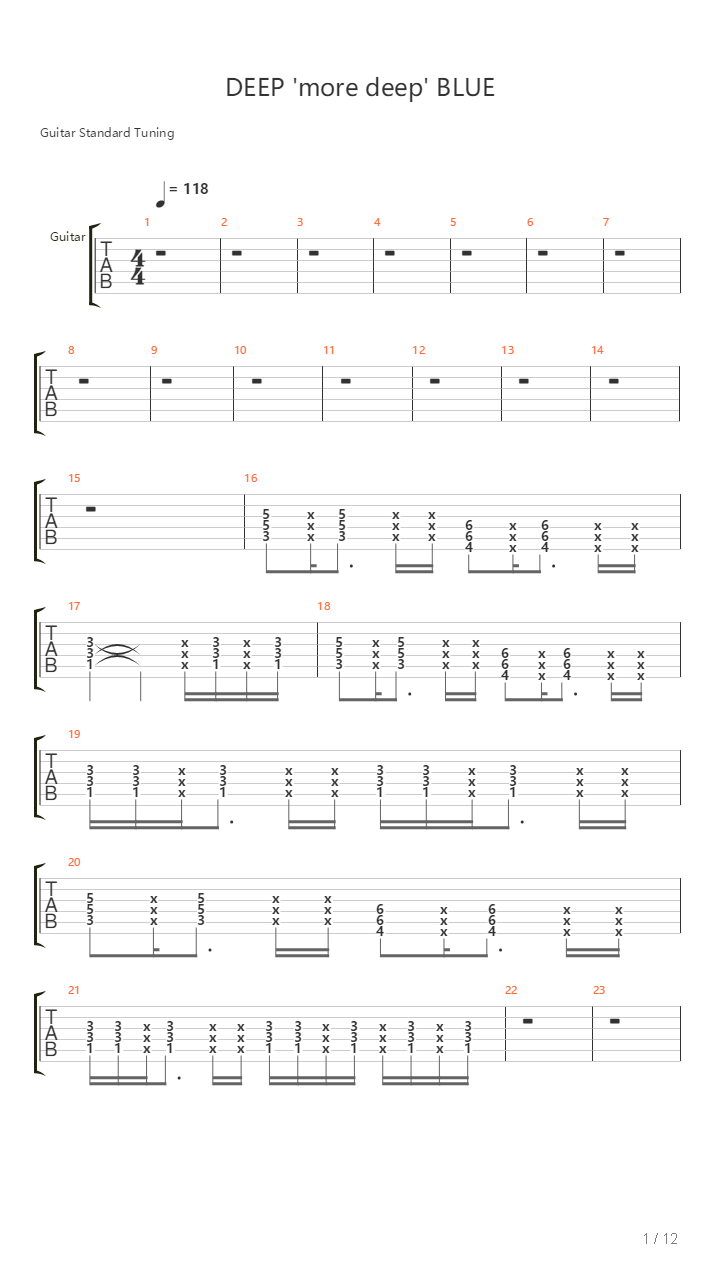 Deep More Deep Blue吉他谱