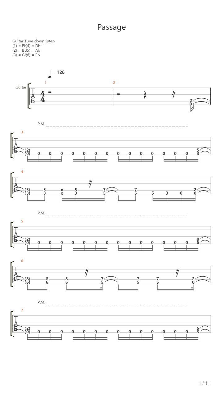 Passage吉他谱