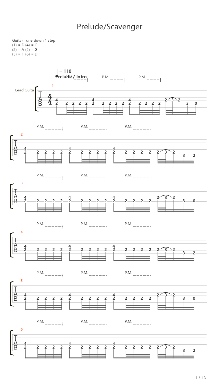 Prelude Scavenger吉他谱