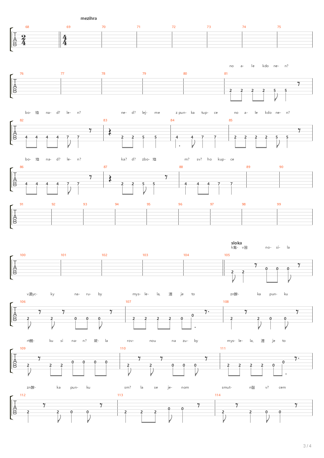 Znamka Punku吉他谱