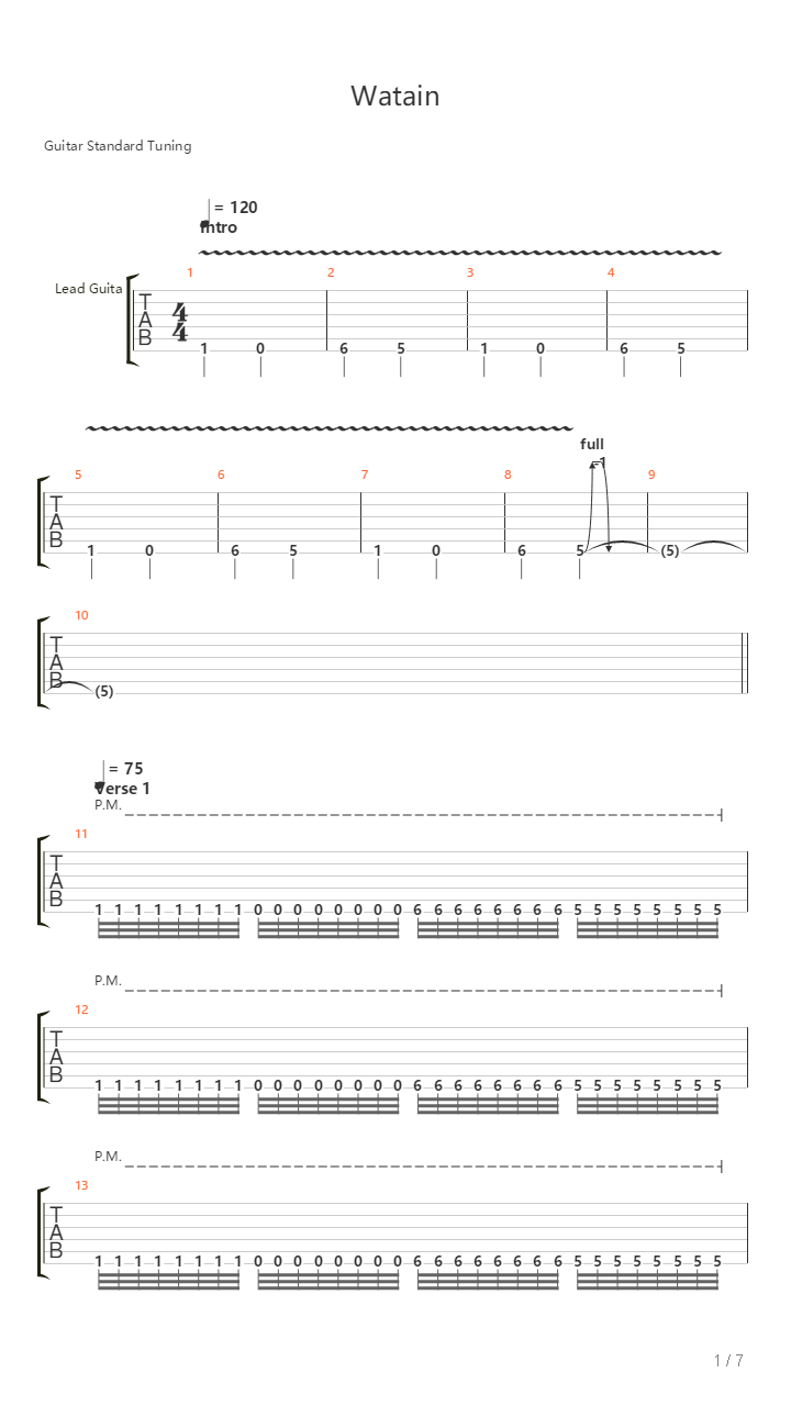 Watain吉他谱