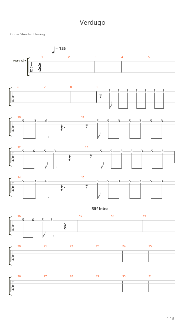 Verdugo吉他谱