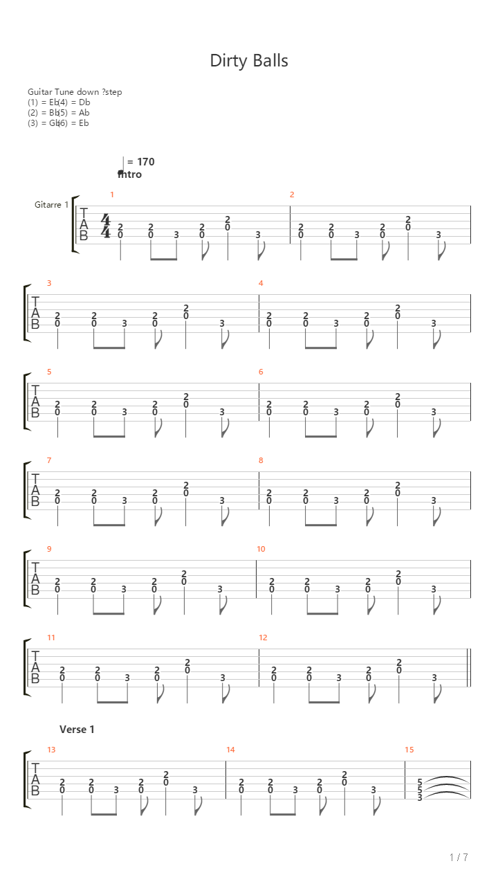 Dirty Balls吉他谱
