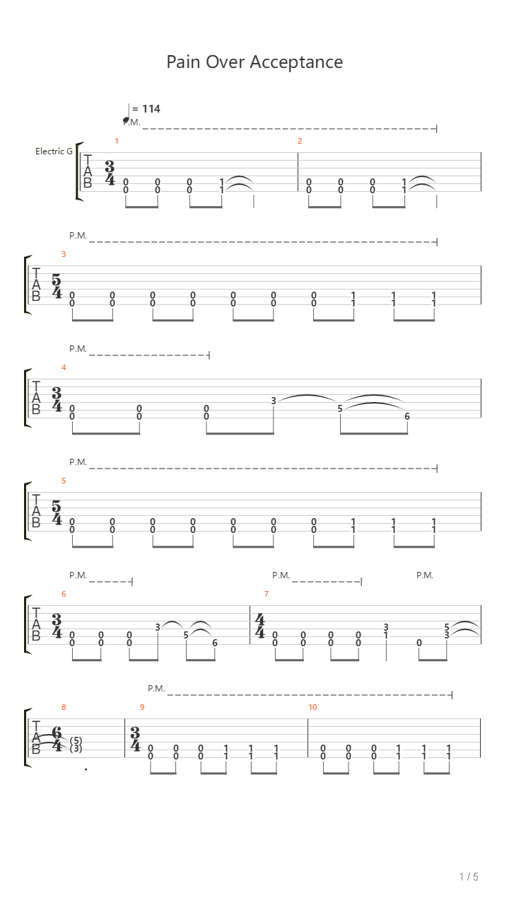 Pain Over Acceptance吉他谱