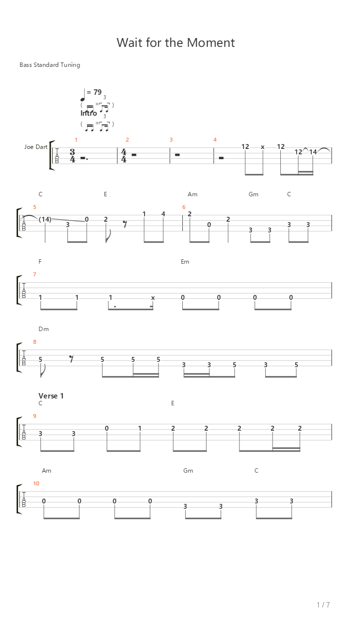Wait For The Moment吉他谱