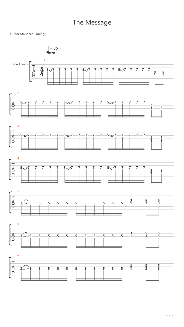 The Message吉他谱