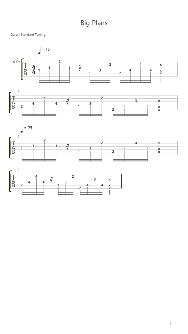 Big Plans吉他谱