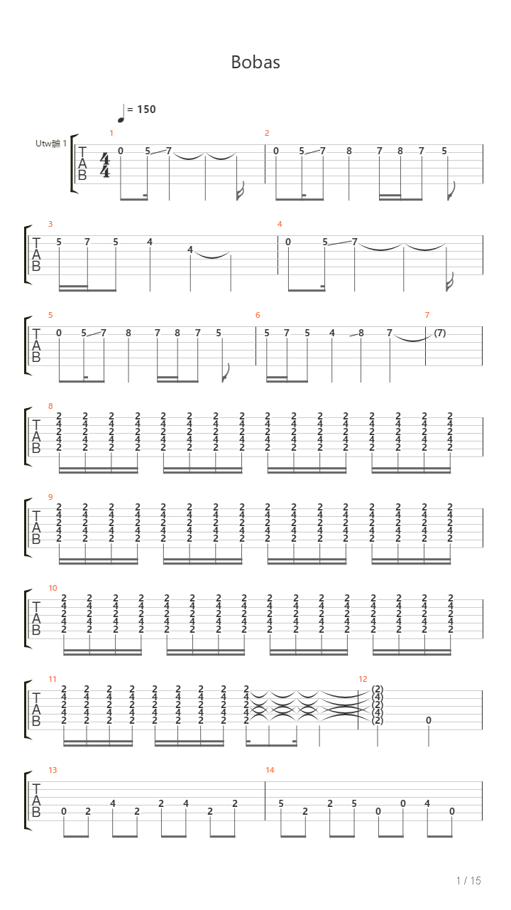 Bobas吉他谱