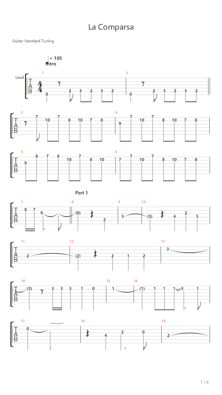 La Comparsa吉他谱