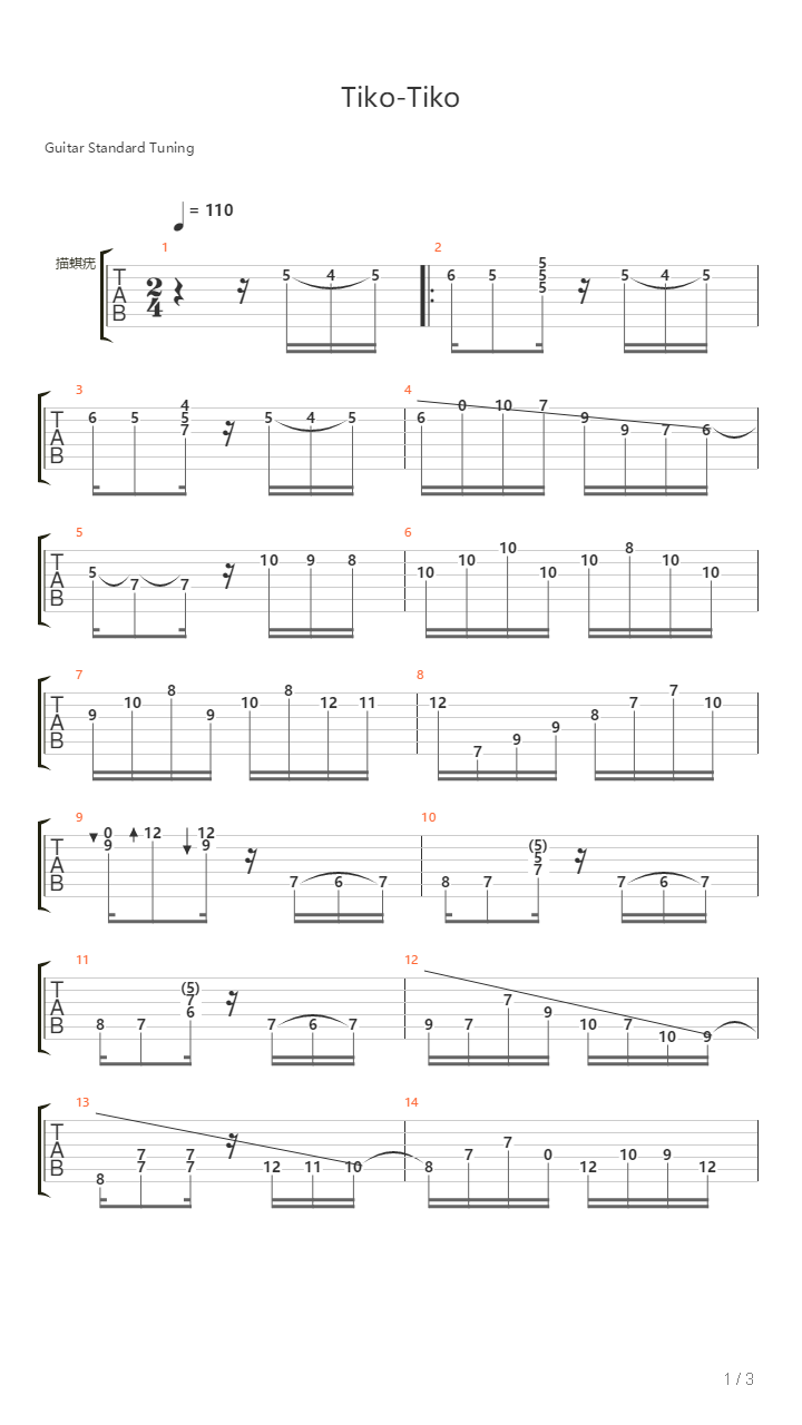 Tiko-Tiko吉他谱