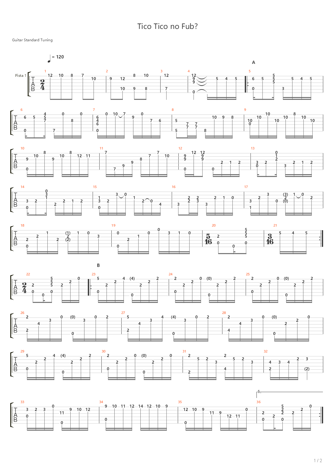 Tico Tico No Fuba吉他谱