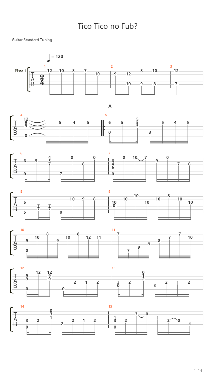 Tico Tico No Fuba吉他谱