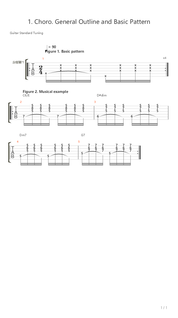 1 Choro General Outline And Basic Pattern吉他谱