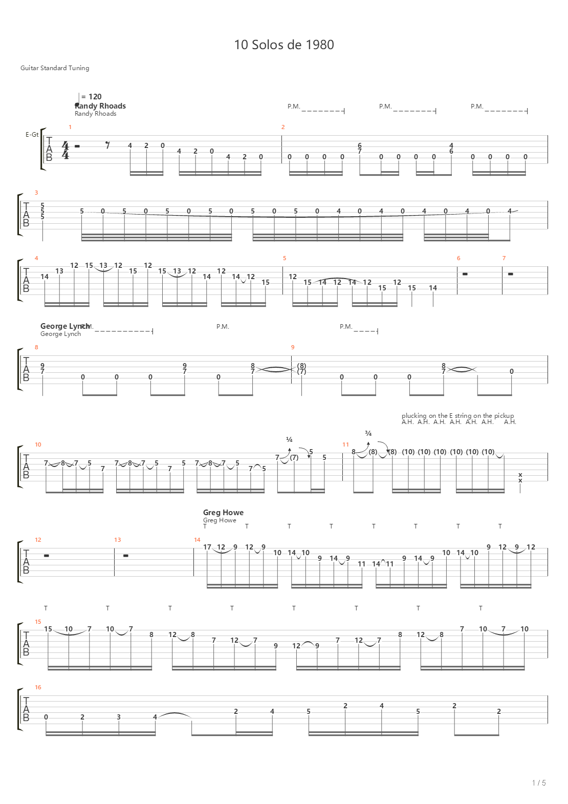 10 Solo Styles From The Eighties吉他谱