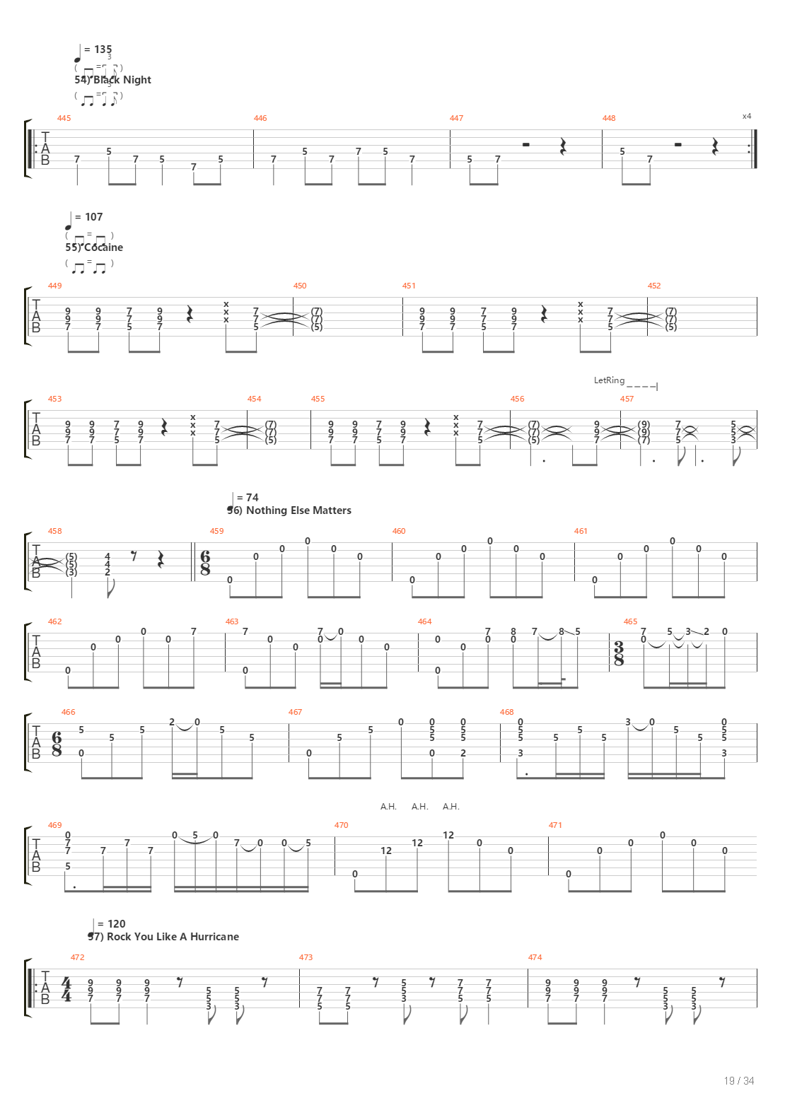 100 Greatest Guitar Riffs Of All Times吉他谱