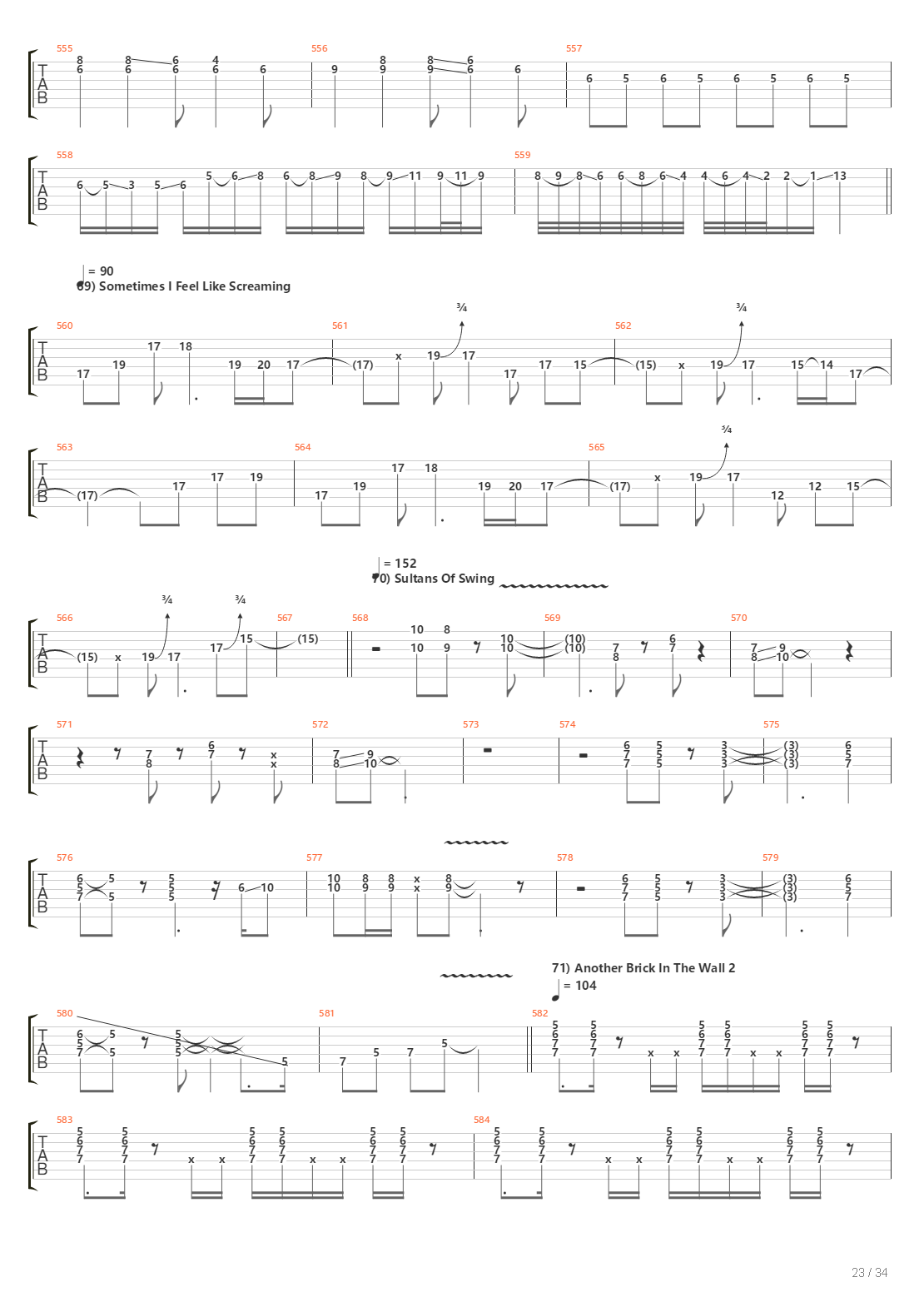 100 Greatest Guitar Riffs Of All Times吉他谱