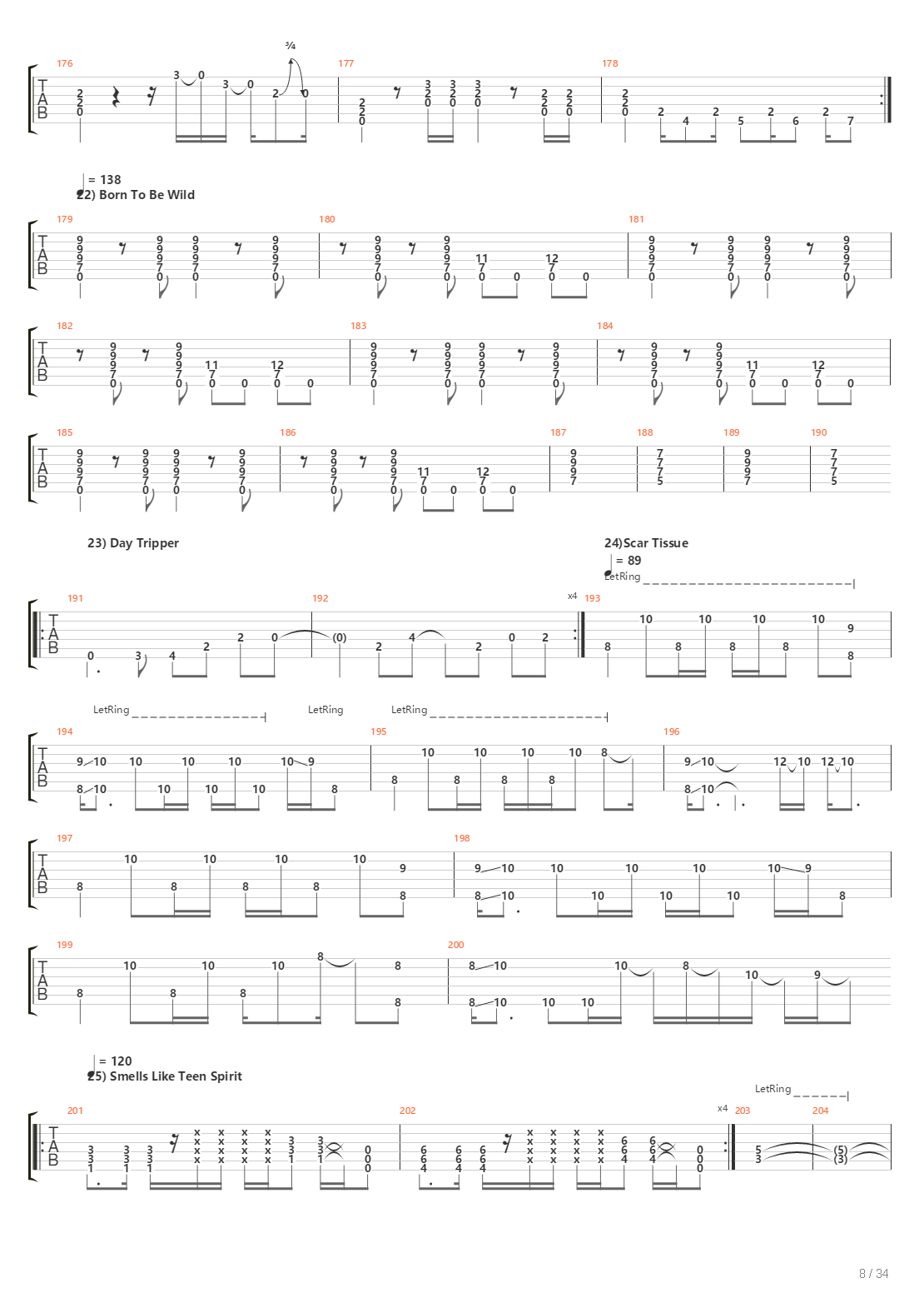 100 Greatest Guitar Riffs Of All Times吉他谱