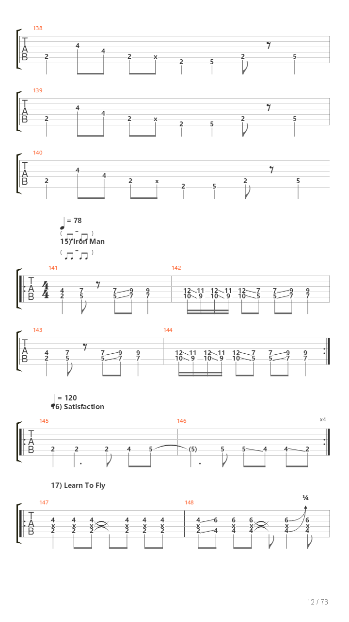 100 Greatest Guitar Riffs Of All Times吉他谱