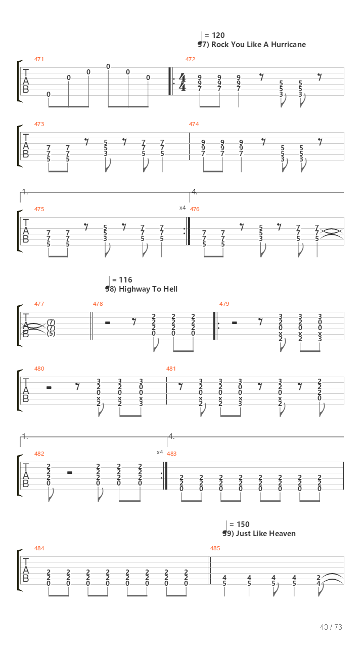 100 Greatest Guitar Riffs Of All Times吉他谱