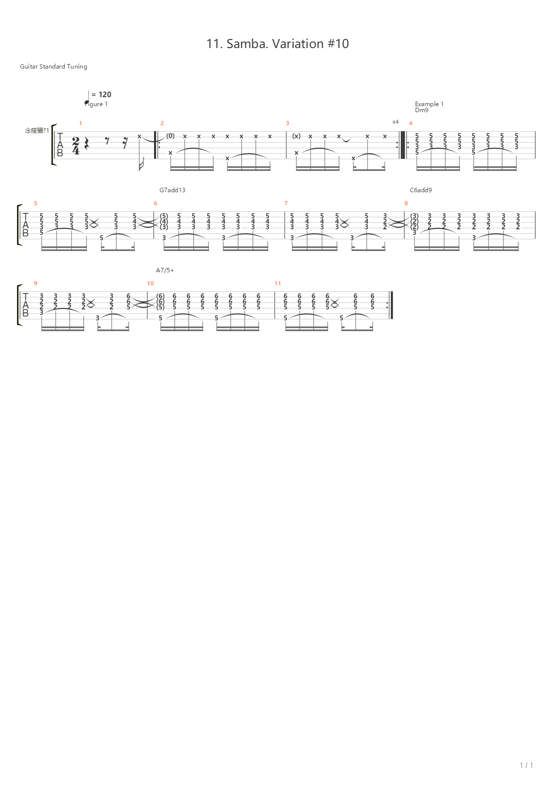 11 Samba Variation 10吉他谱