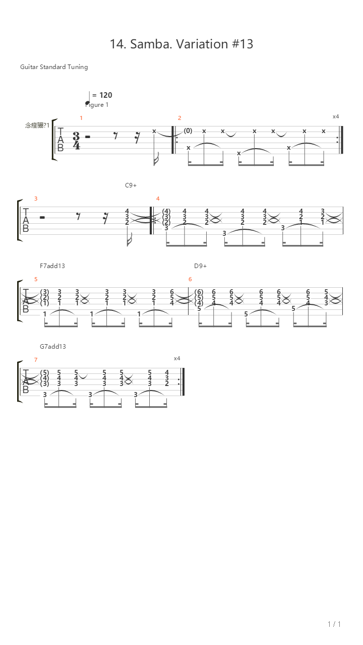 14 Samba Variation 13吉他谱