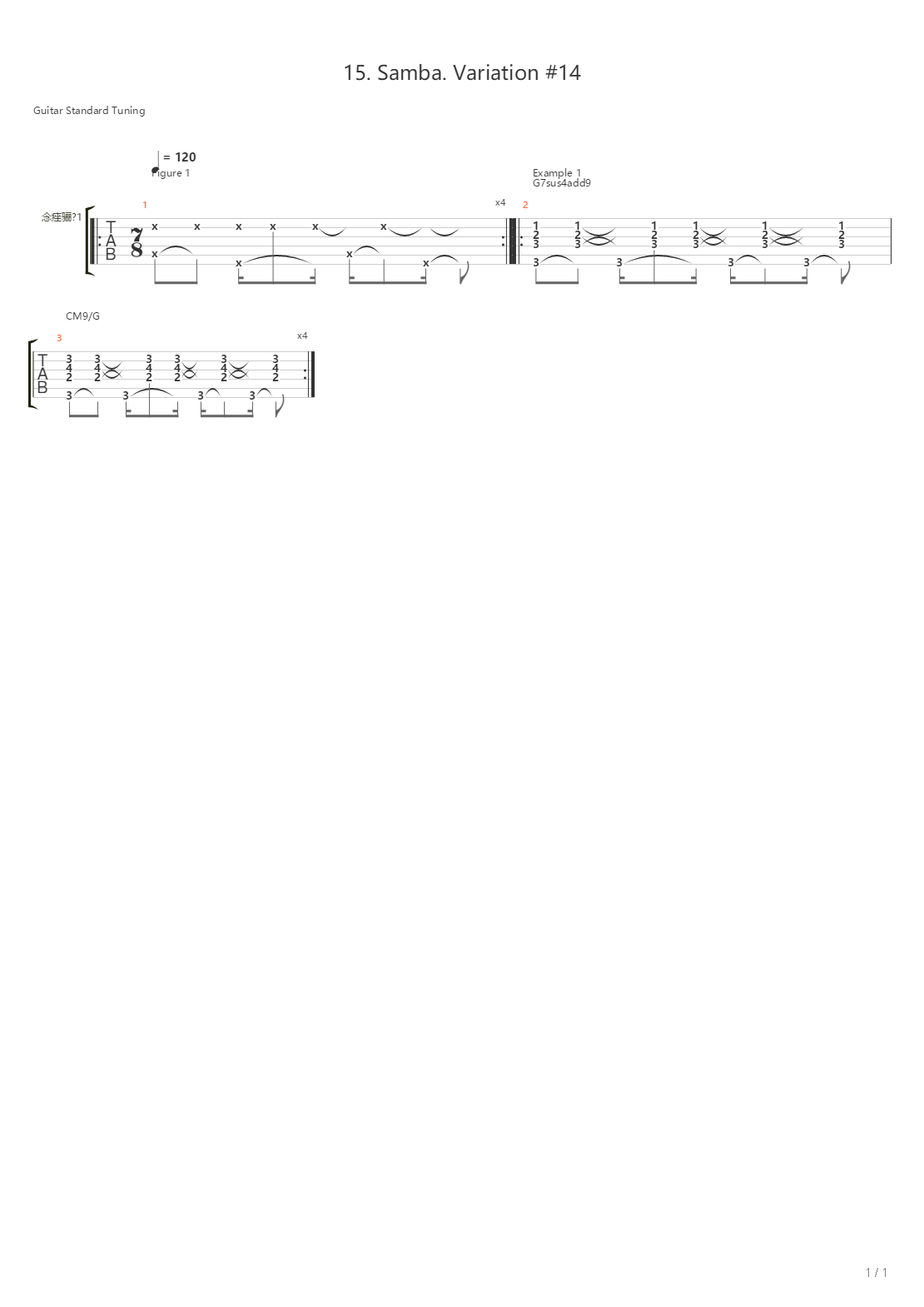 15 Samba Variation 14吉他谱