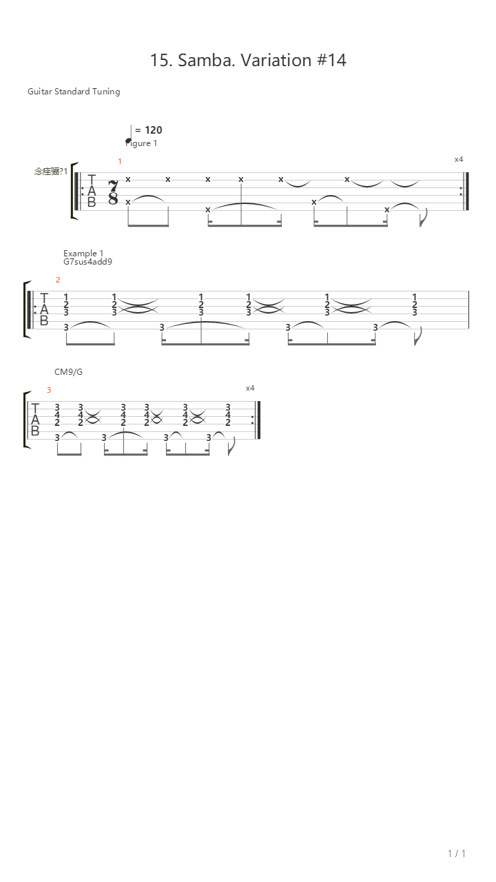 15 Samba Variation 14吉他谱