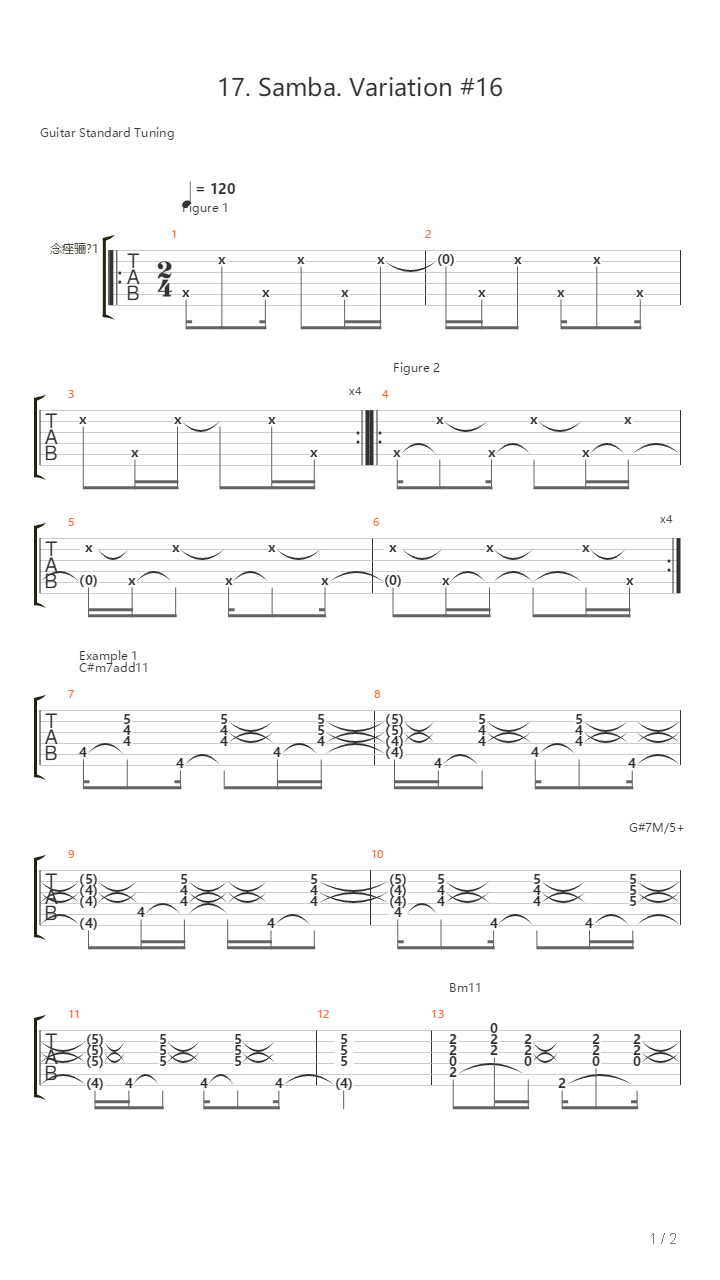 17 Samba Variation 16吉他谱