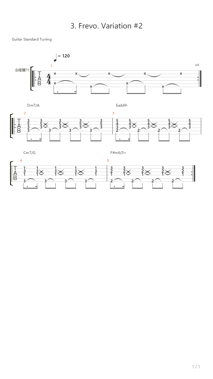 3 Frevo Variation 2吉他谱