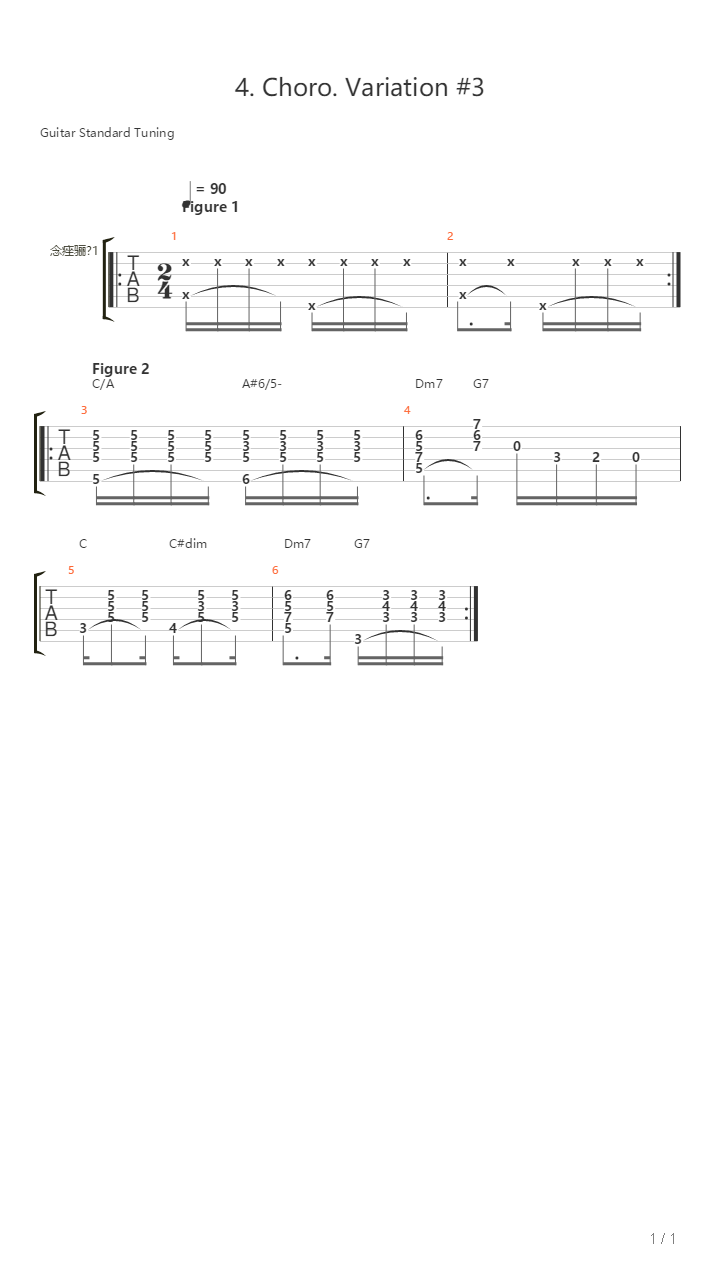 4 Choro Variation 3吉他谱