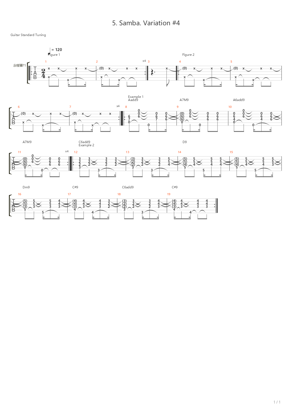 5 Samba Variation 4吉他谱