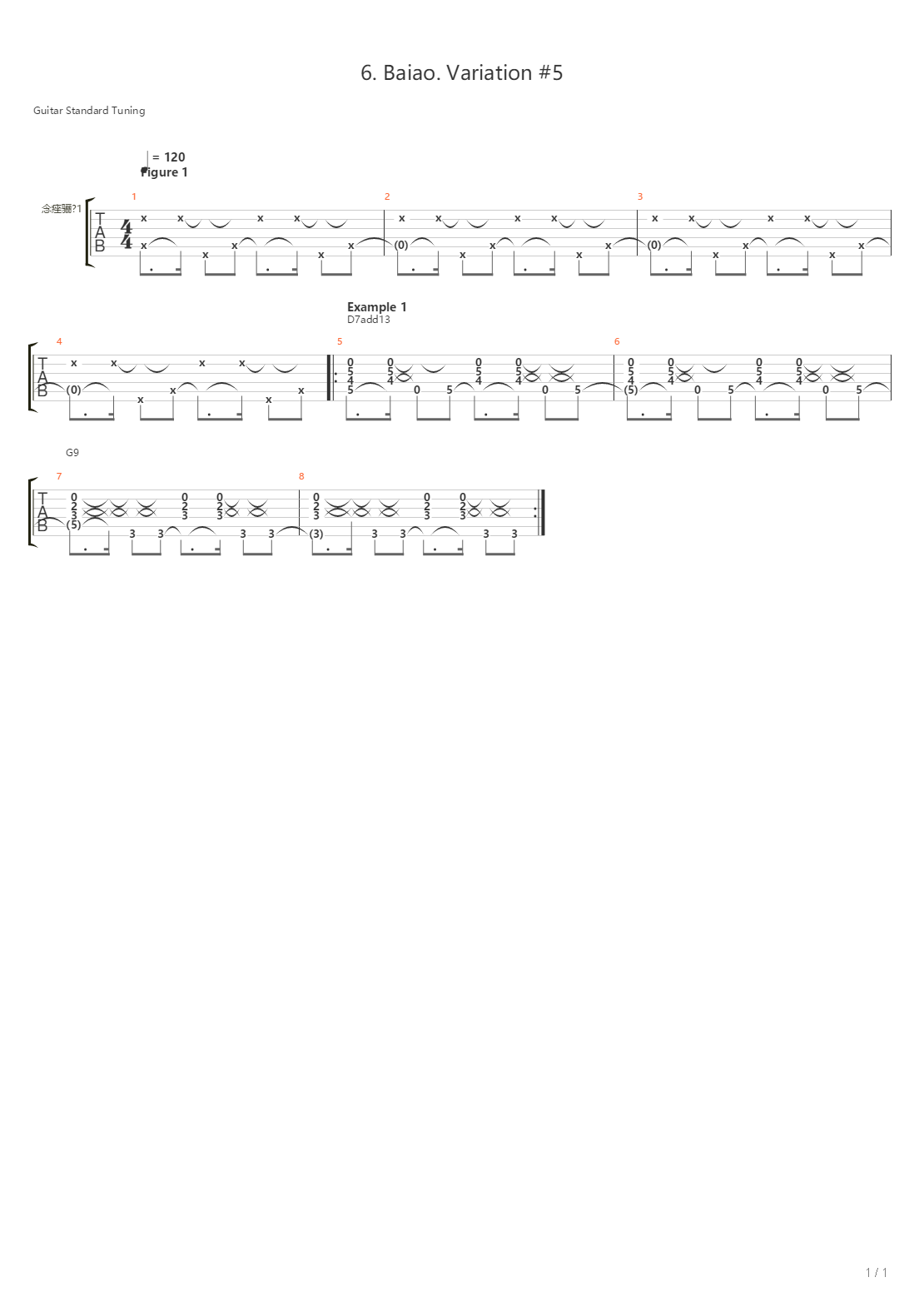 6 Baiao Variation 5吉他谱