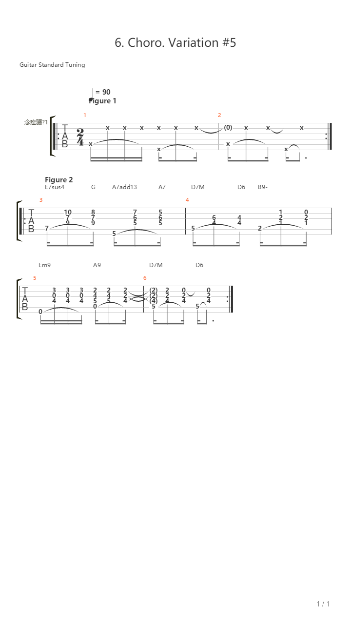 6 Choro Variation 5吉他谱