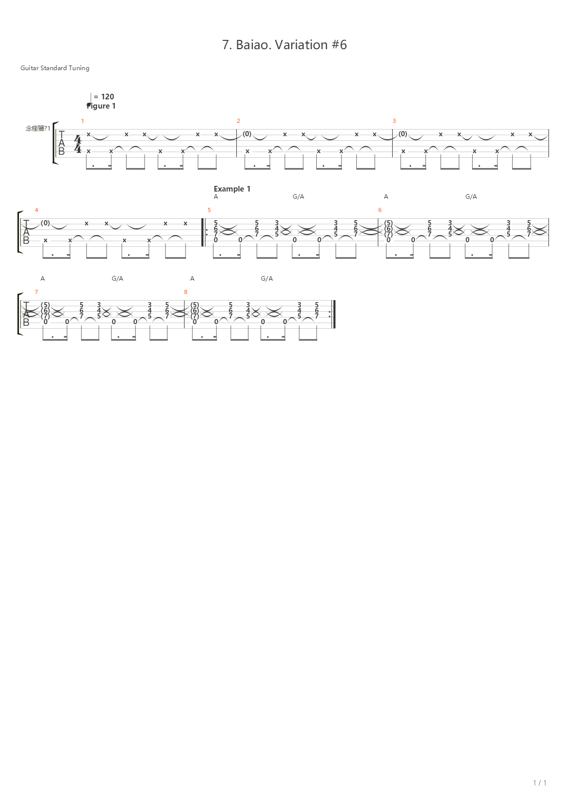 7 Baiao Variation 6吉他谱