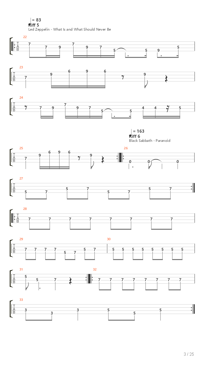 70S Bass Riffs吉他谱