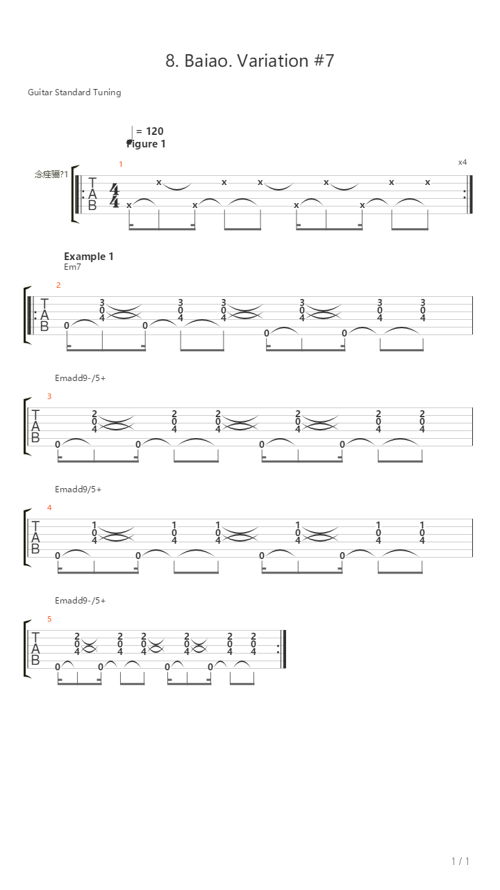 8 Baiao Variation 7吉他谱