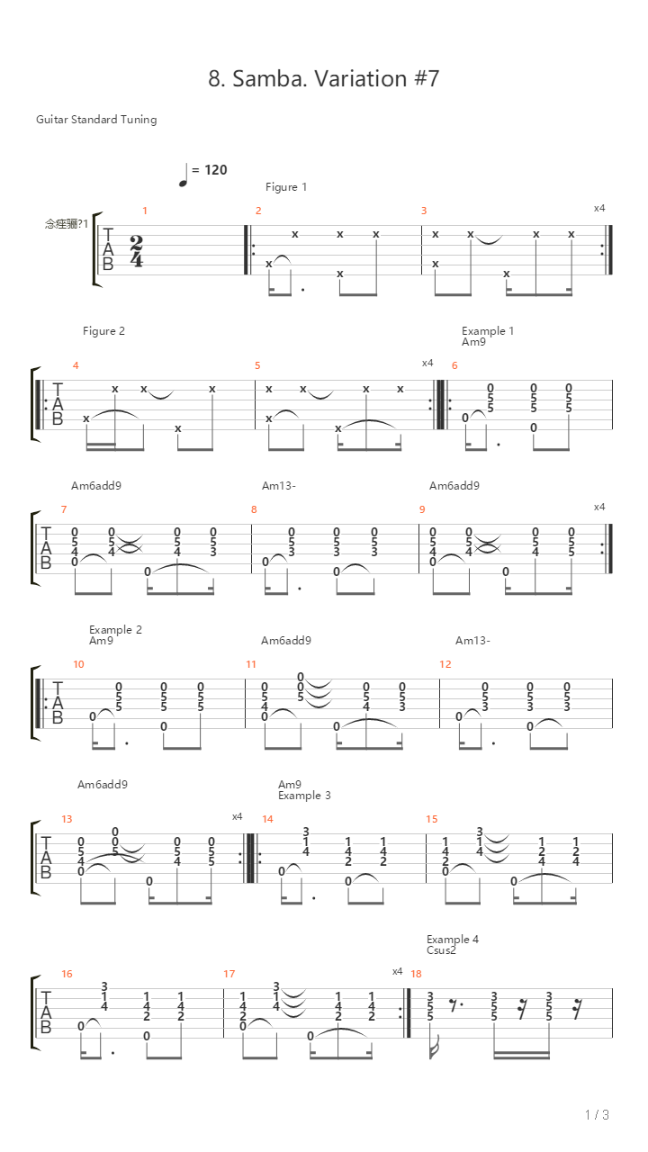 8 Samba Variation 7吉他谱