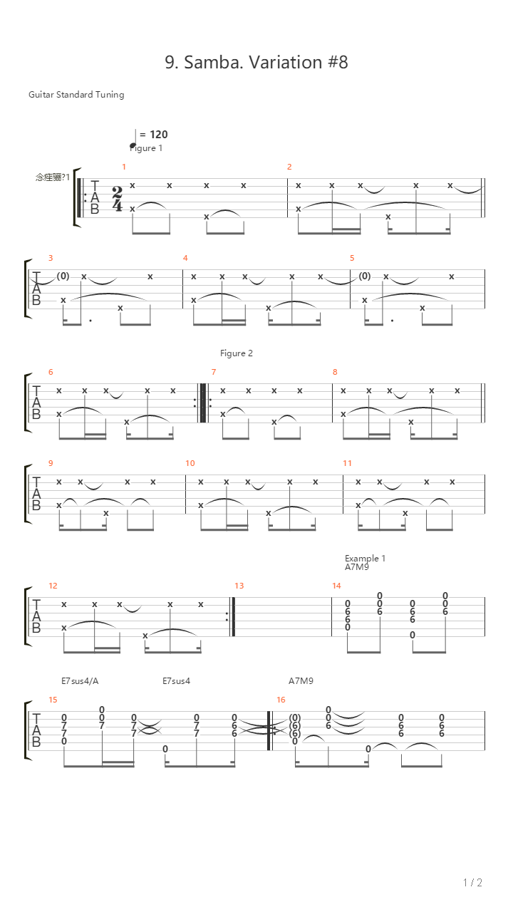 9 Samba Variation 8吉他谱