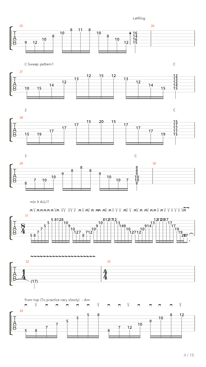 All About Sweep Picking Part 1吉他谱