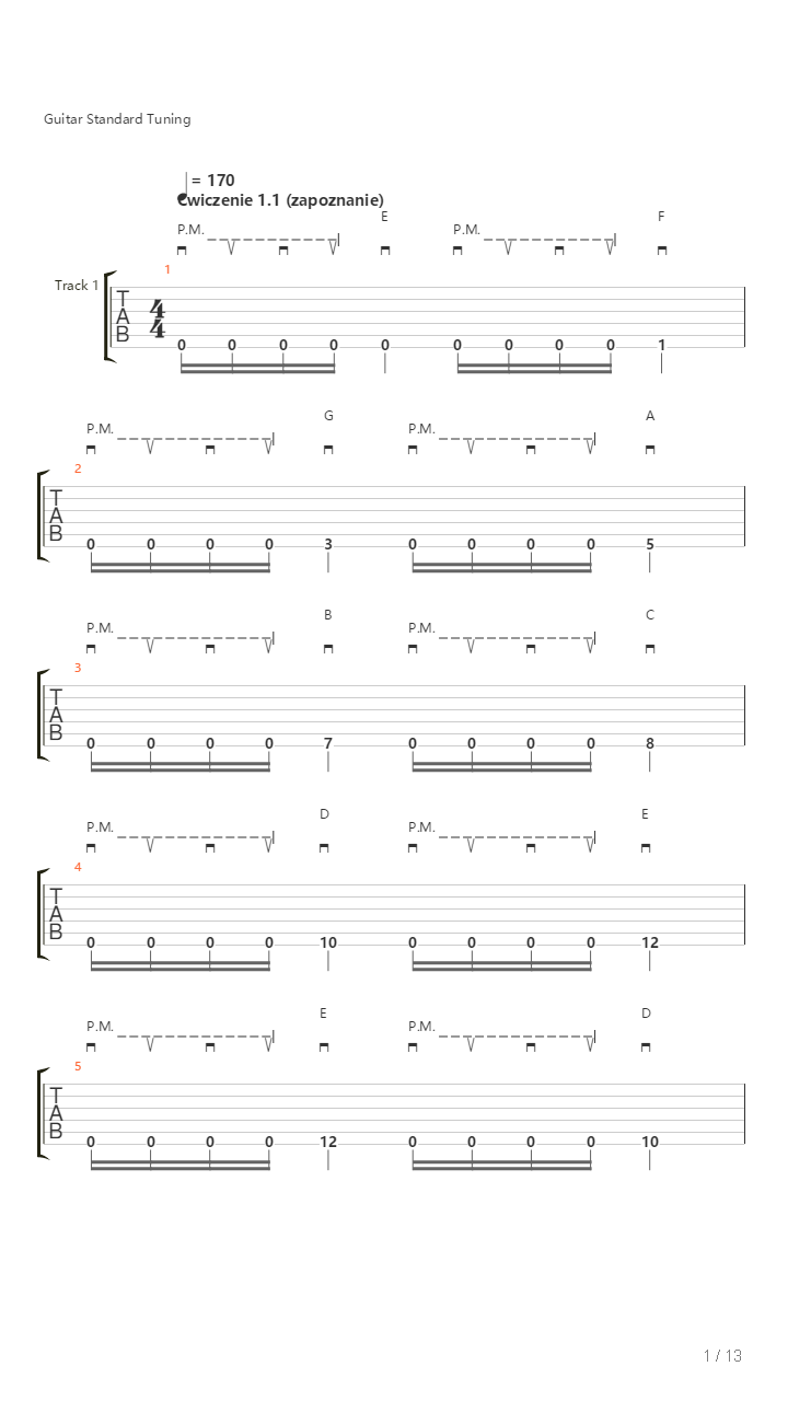 Alternative Picking Palm Muting Powerchords - Thrash Metal In Phrygian Mode吉他谱