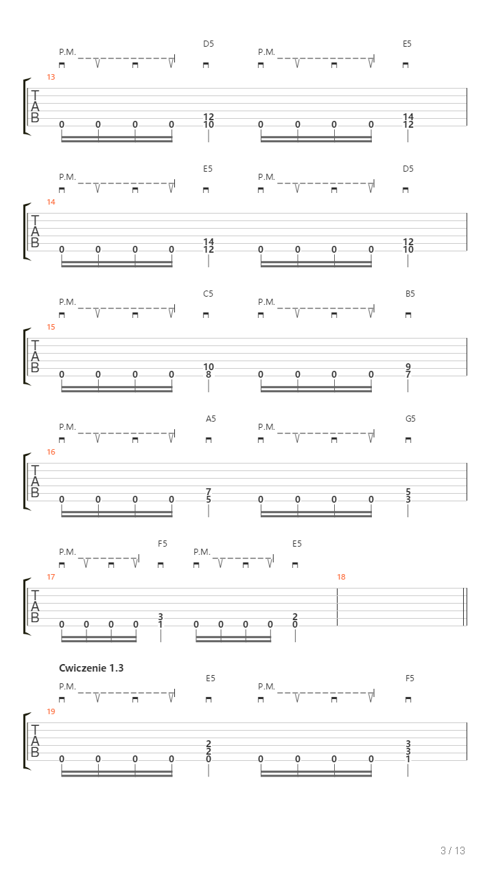 Alternative Picking Palm Muting Powerchords - Thrash Metal In Phrygian Mode吉他谱