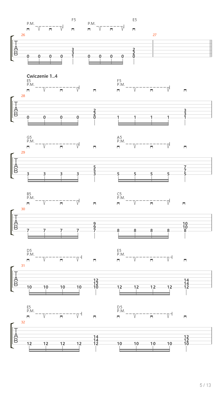 Alternative Picking Palm Muting Powerchords - Thrash Metal In Phrygian Mode吉他谱