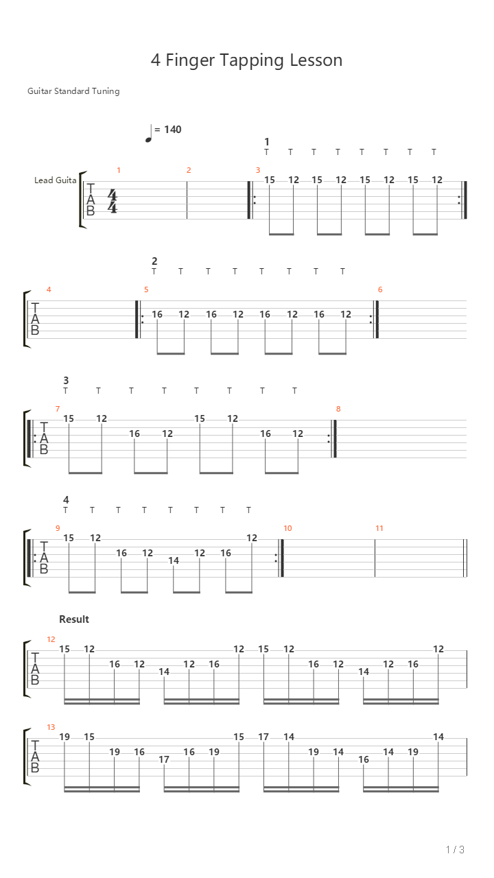 Andishia - 4 Finger Tapping Lesson吉他谱