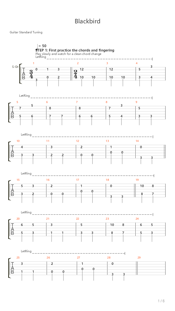 Blackbird吉他谱