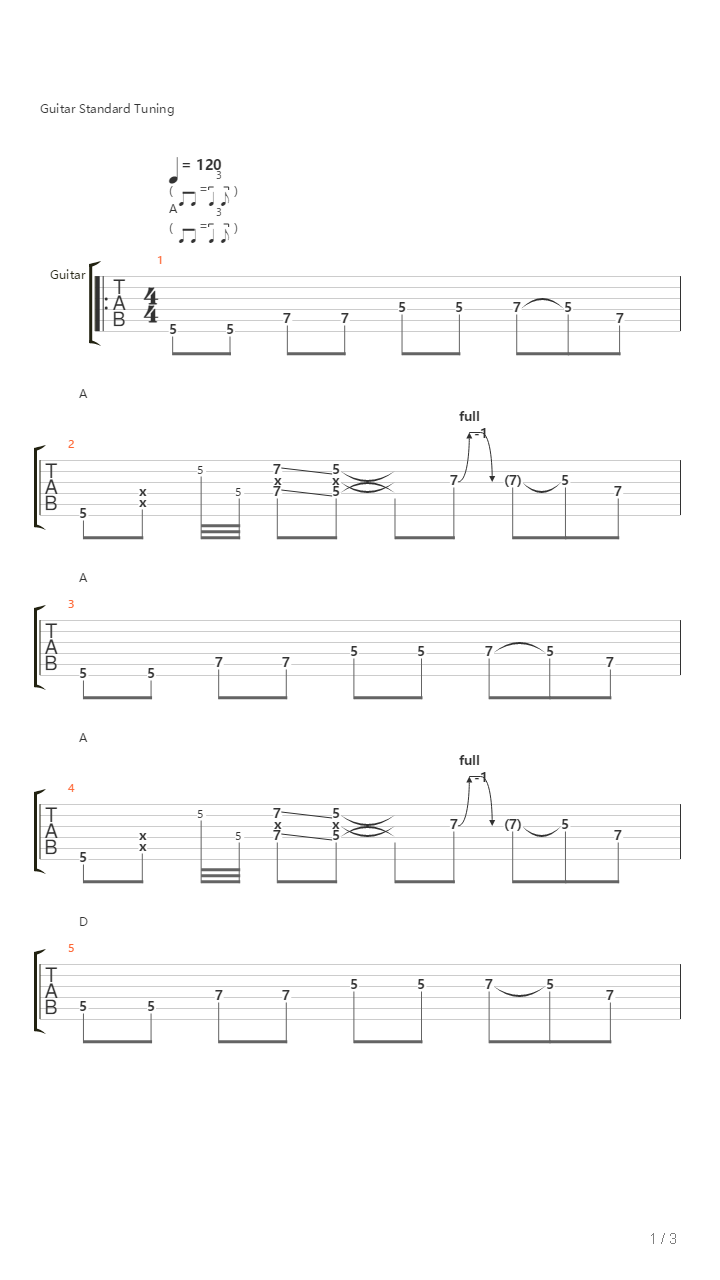 Blues In A For Beginners吉他谱